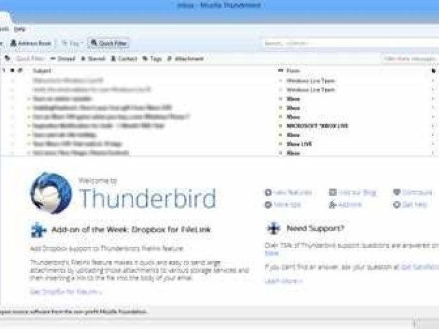 Почтовый клиент Mozilla Thunderbird.