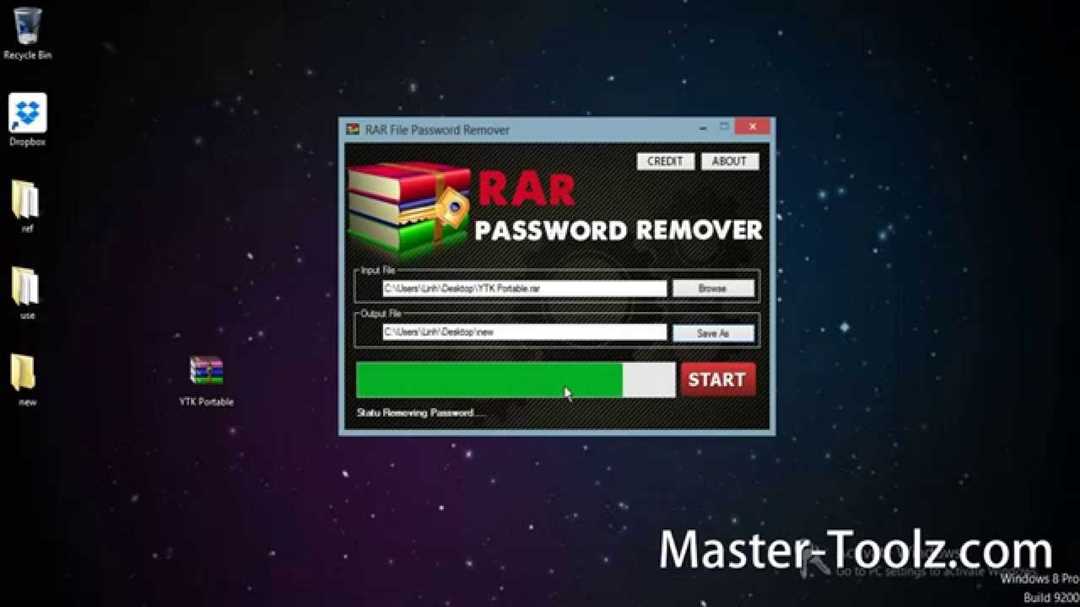 Используйте программу для взлома пароля архива rar