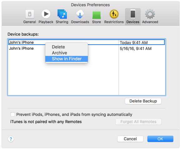 Как избавиться от резервной копии iPhone средствами iTunes?