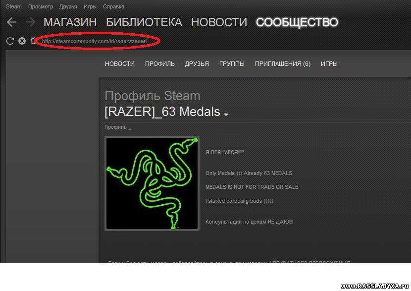 1. Через профиль Steam