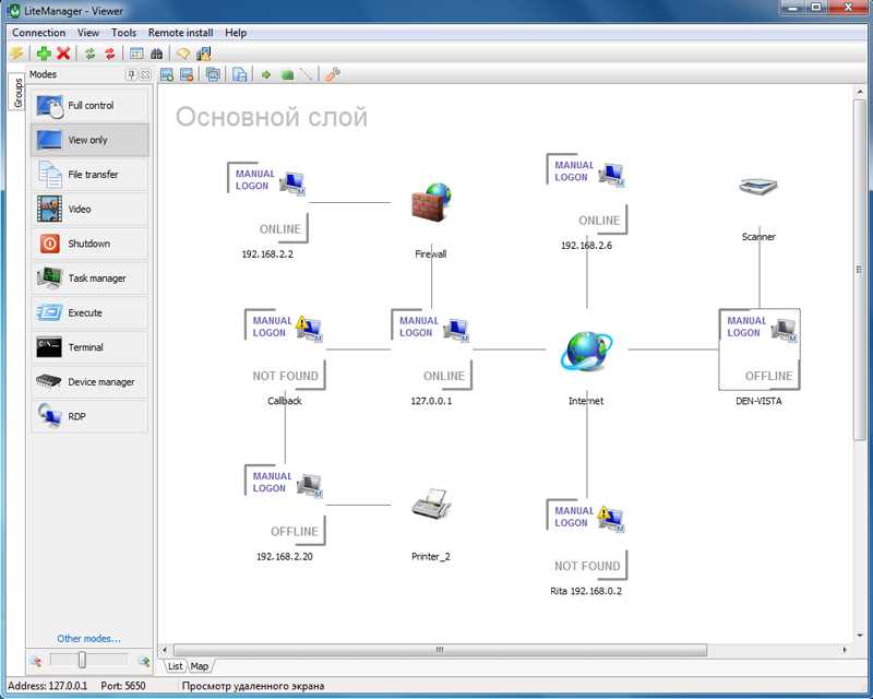 Применение бесплатного Litemanager Free