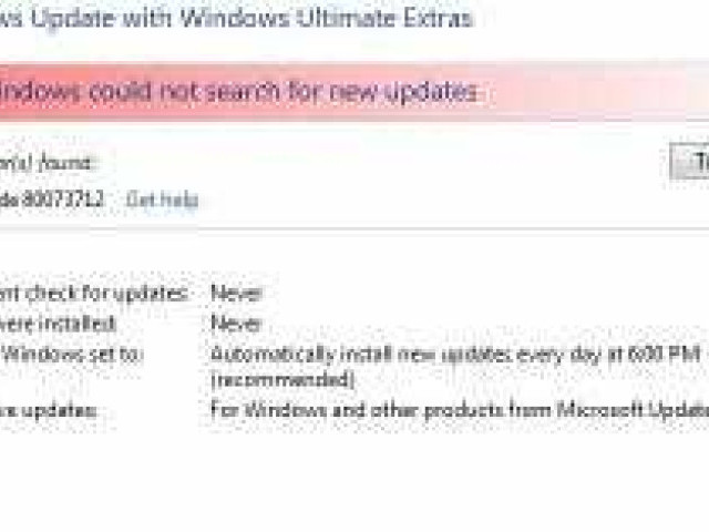 Как исправить ошибку обновления 80073712 на Windows 7