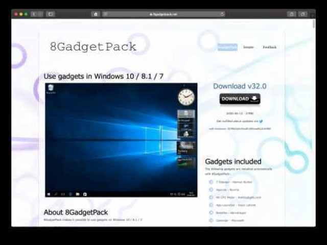 8gadgetpack - универсальный набор гаджетов для Windows