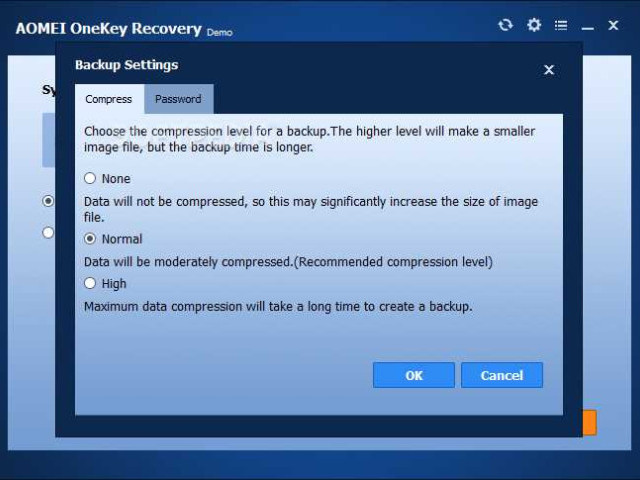 Aomei OneKey Recovery - программа для создания резервных копий и восстановления системы