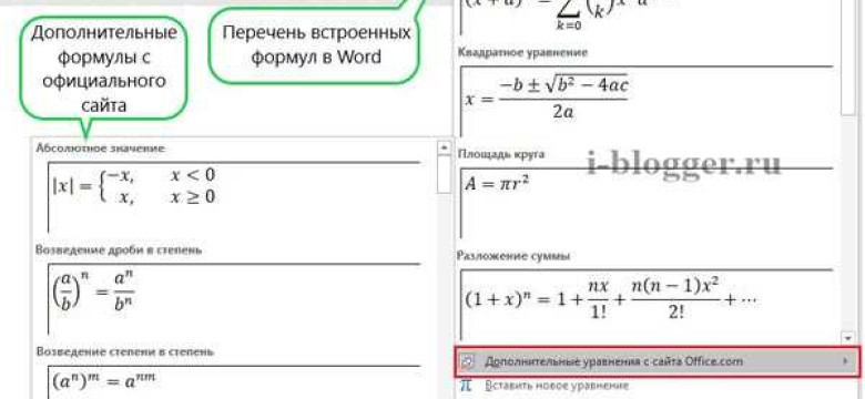 Формулы в Word: руководство по созданию и использованию