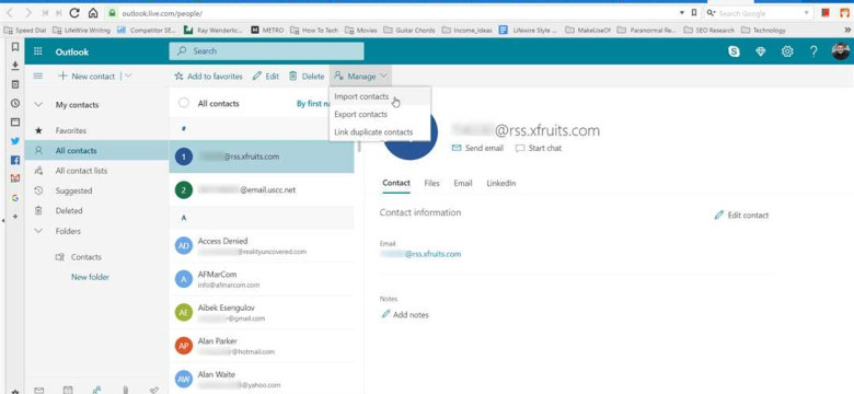 Импорт контактов в Outlook: советы и инструкции