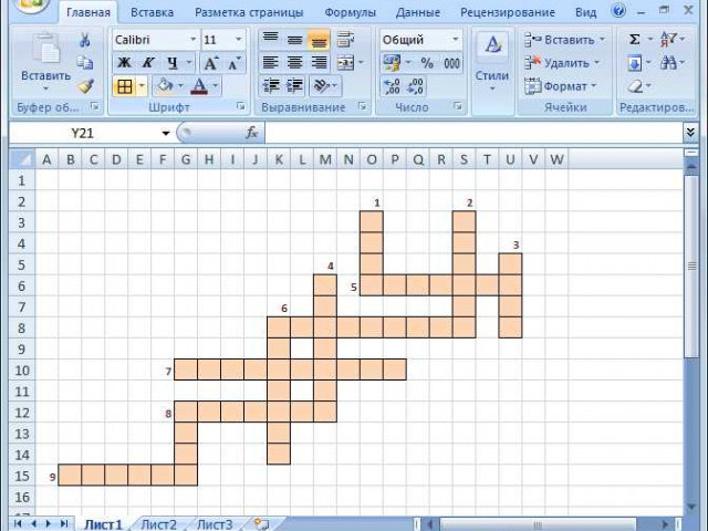 Как создать кроссворд в Excel