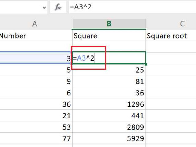 Как использовать функцию КОРЕНЬ в Excel