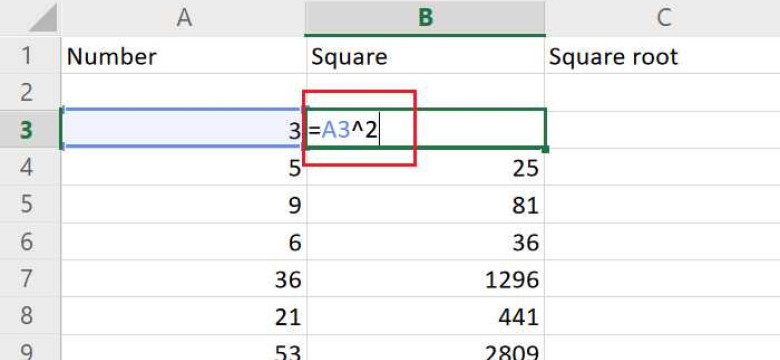 Как использовать функцию КОРЕНЬ в Excel