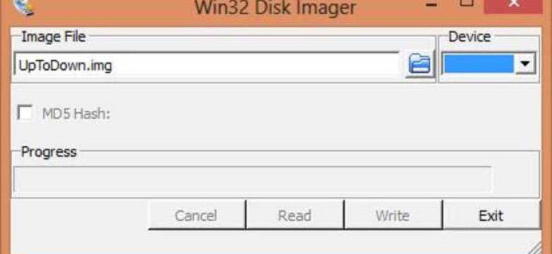 Win32 disk imager - программа для создания образов дисков в операционных системах Windows
