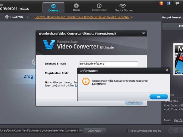 Преобразуй видео с помощью Wondershare video converter