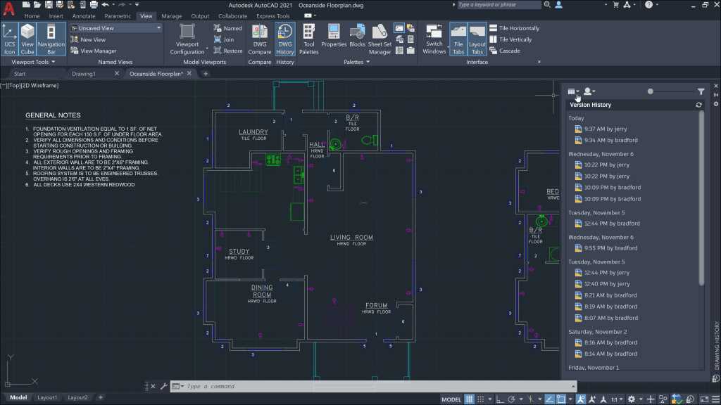 Изучение основных функций программы AutoCAD: